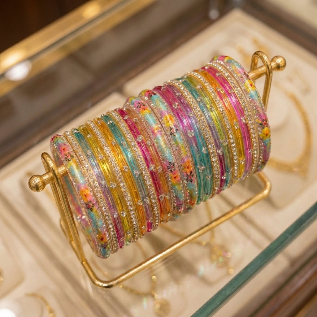 Traditional Multi Colour Chura Set
