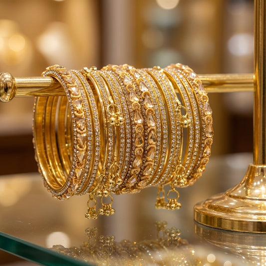 Golden Zarkan Chura Set