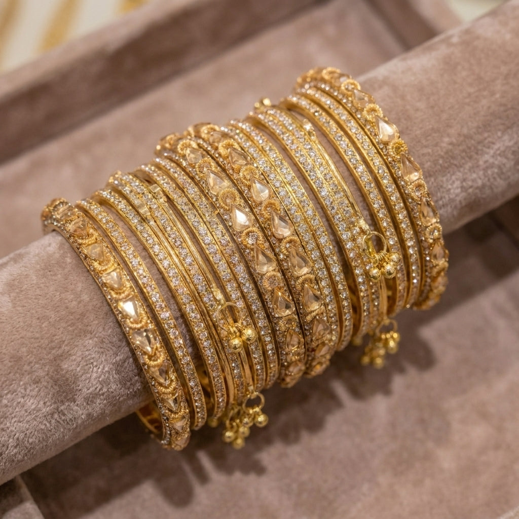 Golden Zarkan Chura Set