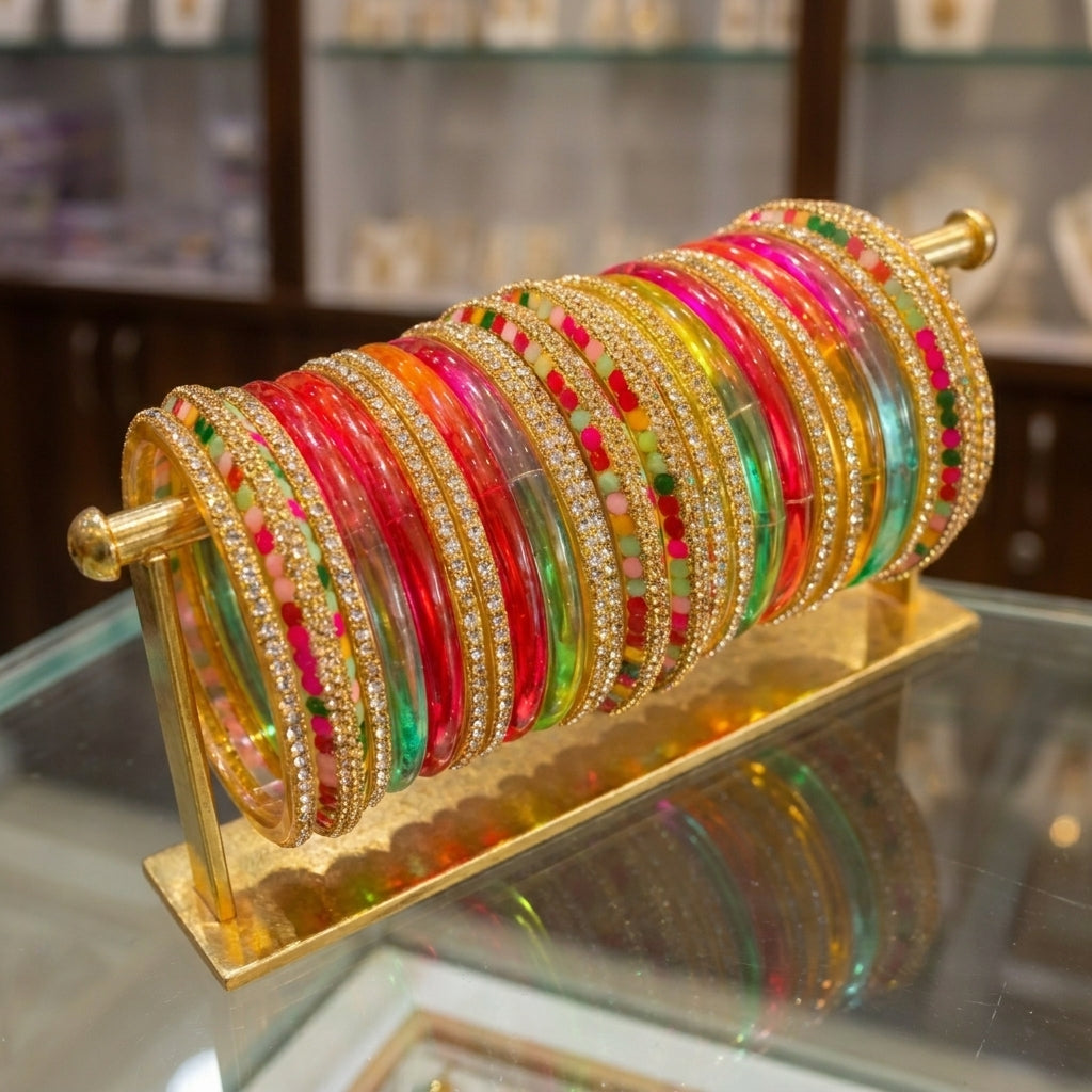 Premium Multicolor Jelly Bangle Set