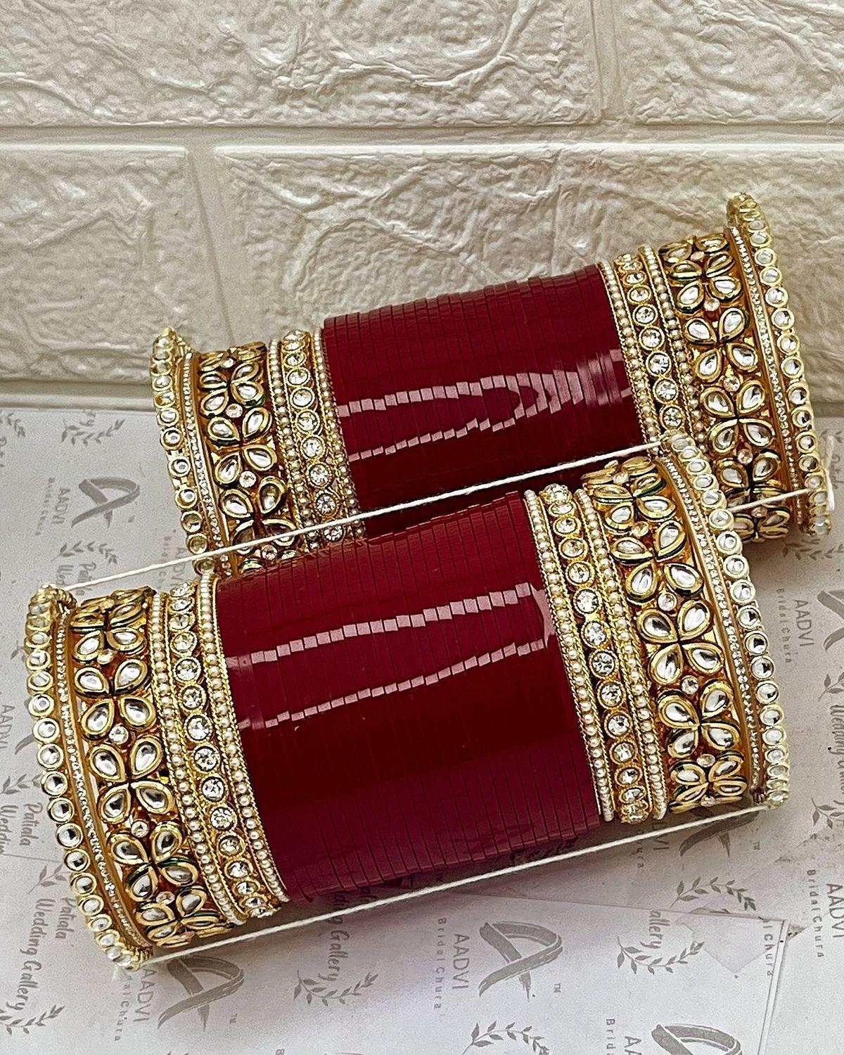 Royal Maroon Bridal Chura Set