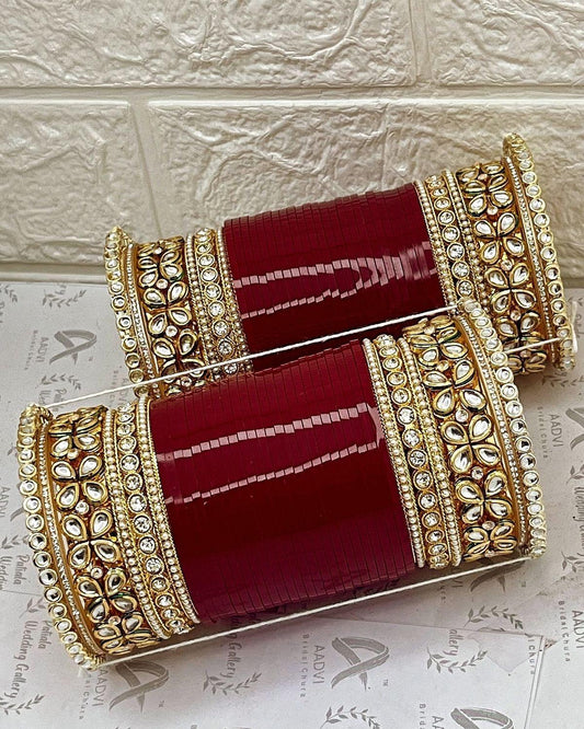 Royal Maroon Bridal Chura Set