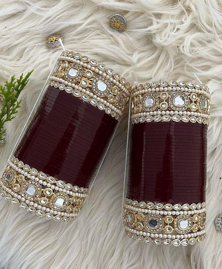 Royal Maroon Bridal Chura Set