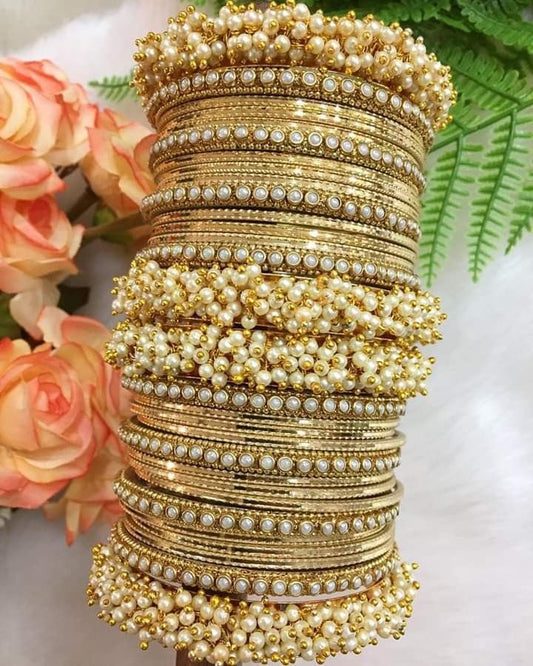 Premium Golden Pearl Chura Set