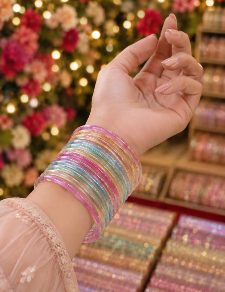 Trendy Multicolor Jelly Bangles Set